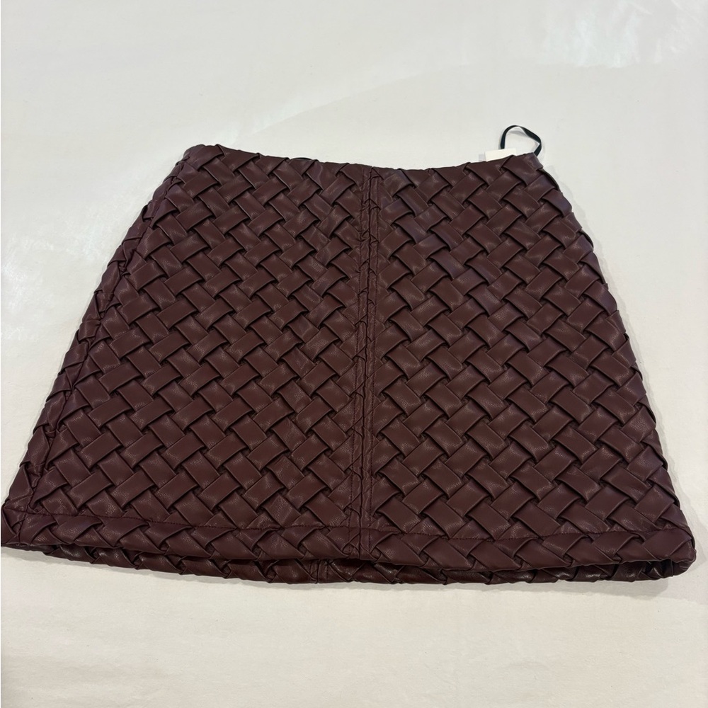NWT - Faux Leather Woven Mini Skirt - Picture 5 of 6